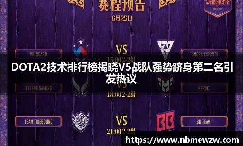 DOTA2技术排行榜揭晓V5战队强势跻身第二名引发热议